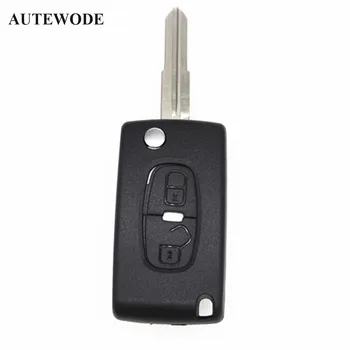 AUTEWODE 2 buttons Replace car key case for PEUGEOT 4007 ET 4008 For Citroen C-Crosser C4 Aircross remote key shell fob MIT-1