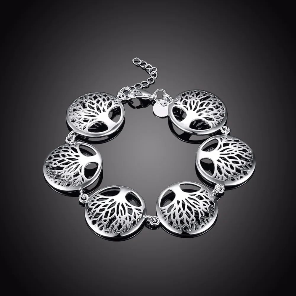 Fashion Design 925 pure silver plated charm bracelet tree of life bracelets for women pulseira de Prata feminina Elegant
Fashion Design 925 pure silver plated charm bracelet tree of life bracelets for women pulseira de Prata feminina Elegant