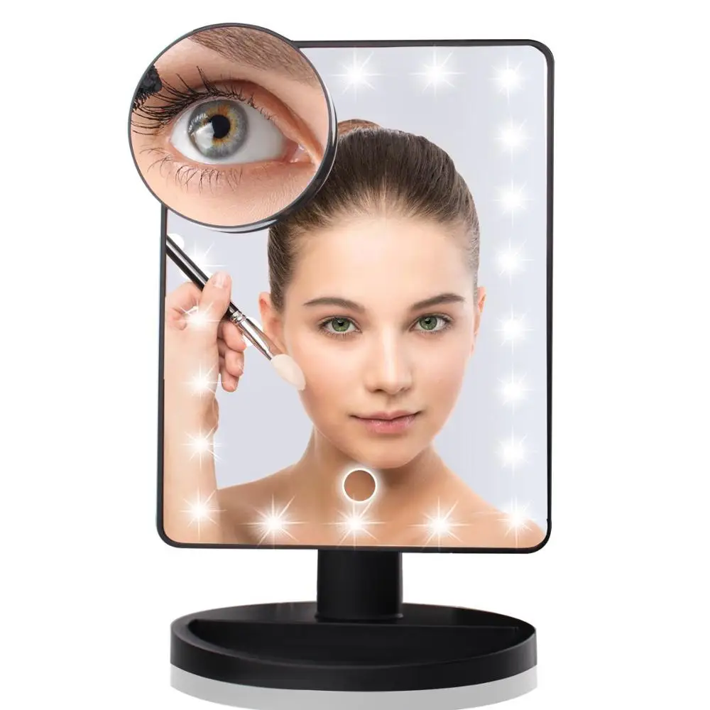 22 LED Light Touch Screen Magnifying Makeup Mirror Adjustable USB Cable Or Battery Use 16 Lamp 180 Degree Adjustable Table Make
22 LED Light Touch Screen Magnifying Makeup Mirror Adjustable USB Cable Or Battery Use 16 Lamp 180 Degree Adjustable Table Make