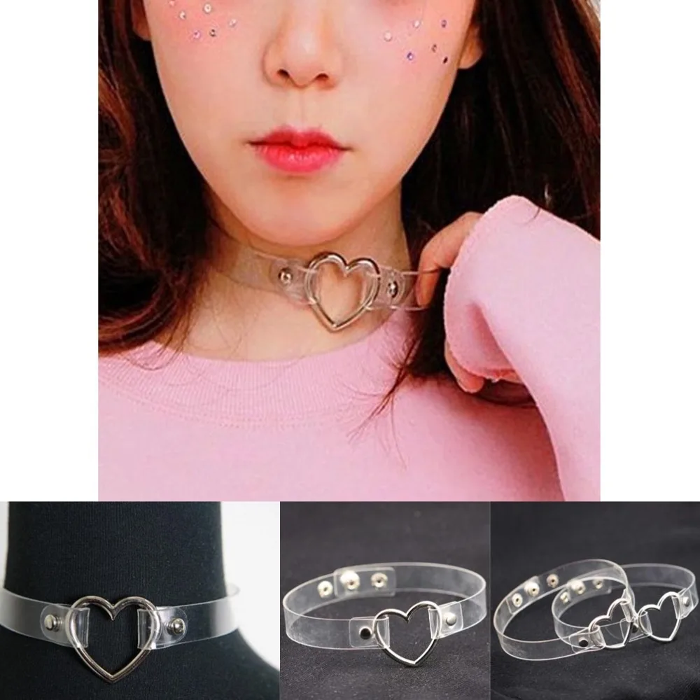 Fashion punk Jewelry sweet heart Necklace, Clear Transparent PU Leather Choker Punk Goth 100% Handmade Collar Necklace
Fashion punk Jewelry sweet heart Necklace, Clear Transparent PU Leather Choker Punk Goth 100% Handmade Collar Necklace
