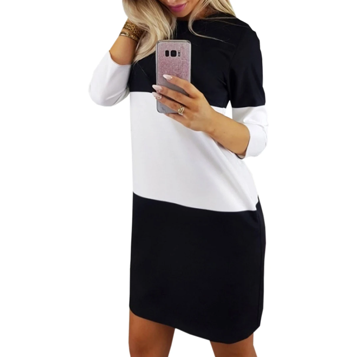 Autumn Long Sleeve Women Black White Dresses Hoodies Dress Casual Straight Stripe Patchwork Mini Party Dress Plus Size M0086
Autumn Long Sleeve Women Black White Dresses Hoodies Dress Casual Straight Stripe Patchwork Mini Party Dress Plus Size M0086