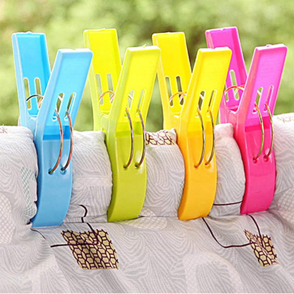 4pcs Beach Towel Clips Large Plastic Windproof Clothes Hanging Peg Quilt Clamp Holder for Beach Chair
4pcs Beach Towel Clips Large Plastic Windproof Clothes Hanging Peg Quilt Clamp Holder for Beach Chair