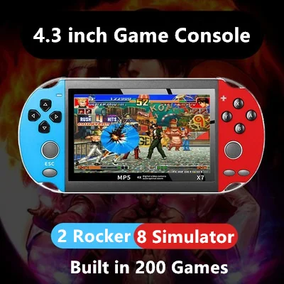 4.3'' 64Bit Portable Mini Pocket Handheld Game Players Retro Arcade Family TV Output Video Console Built in 200 Classic Games X7
4.3'' 64Bit Portable Mini Pocket Handheld Game Players Retro Arcade Family TV Output Video Console Built in 200 Classic Games X7