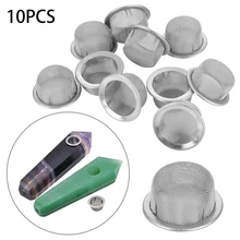 Qualidade 10 pçs tubo de fumo metal bola aço inoxidável filtro de tela tubos de cristal filtro malha fumar erva daninha tabaco acessórios(China)