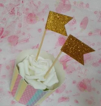 gold flags Glitter Cupcake Toppers baby bridal shower birthday cake toothpicks wedding hem night party decorations
gold flags Glitter Cupcake Toppers baby bridal shower birthday cake toothpicks wedding hem night party decorations
