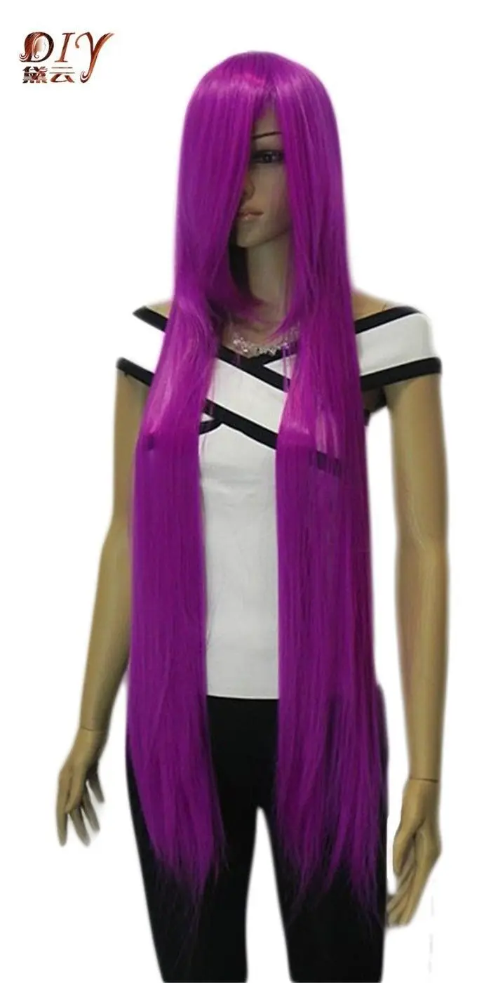 dd002972 Stylish Women Purple Straight Daily Cosplay Wig Hair Full Long Wigs |