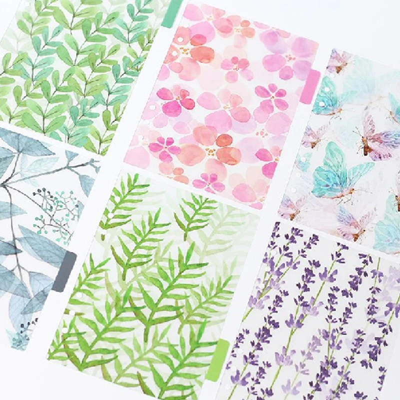 6 Sheets A5A6A7 Colorful Forest Notebook Index Pages Hand Account Book PP Matte Loose Leaf Separator Page Diary Category Divider
6 Sheets A5A6A7 Colorful Forest Notebook Index Pages Hand Account Book PP Matte Loose Leaf Separator Page Diary Category Divider