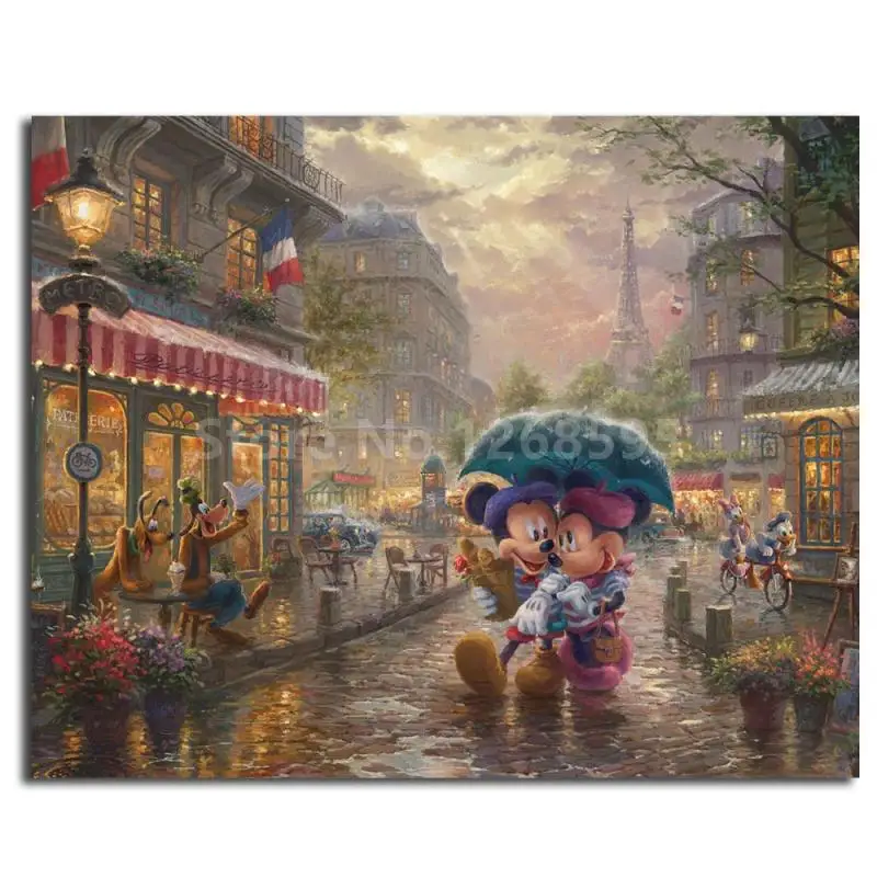 Mickey And Minnie Paris Thomas Kinkade Cartoon Wall Art HD Print Painting Giclee Poster Print On Canvas Living Room Home Decor
Mickey And Minnie Paris Thomas Kinkade Cartoon Wall Art HD Print Painting Giclee Poster Print On Canvas Living Room Home Decor