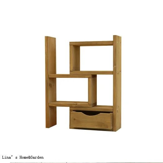 concertina fold mini tabletop handmade solid fir wood shelf decoration (4)