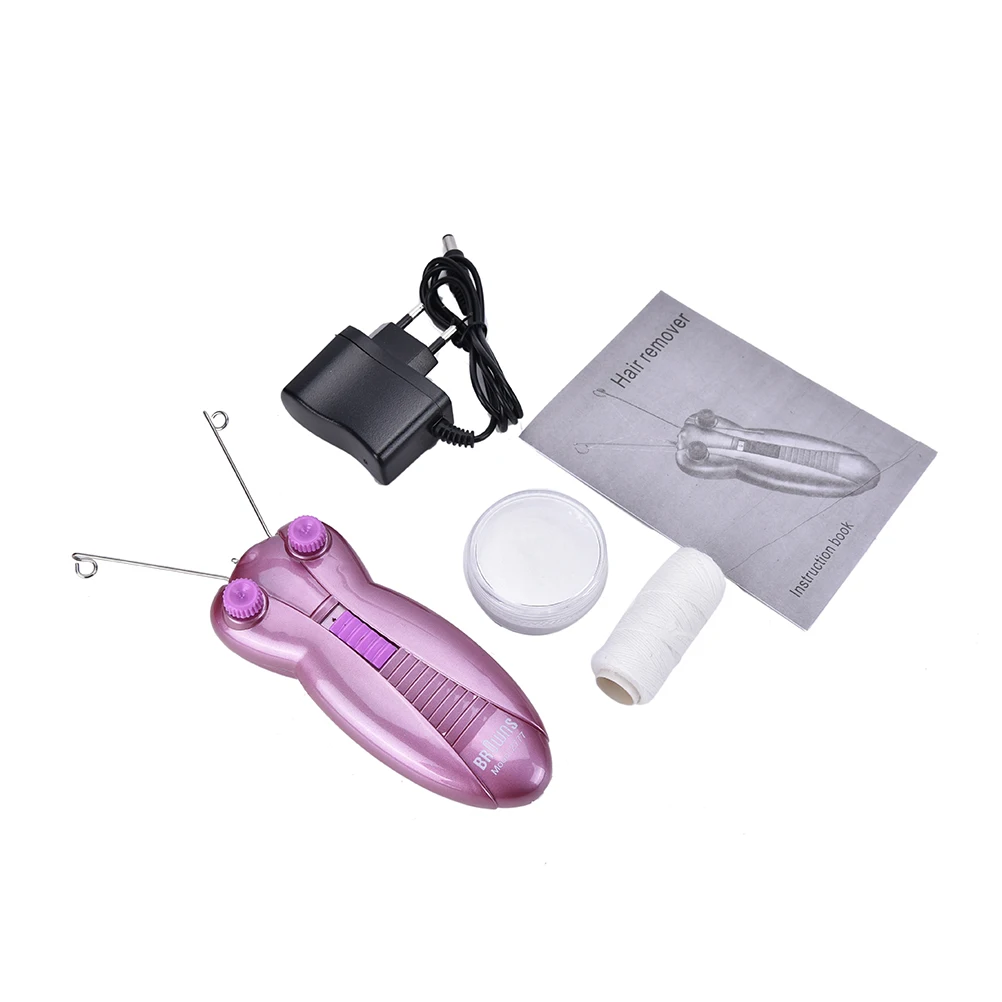 Фото 1Pc Defeatherer Cotton Thread Epilator Shaver Electric Body Face Facial Hair Remover For Women Pink Color | Красота и здоровье