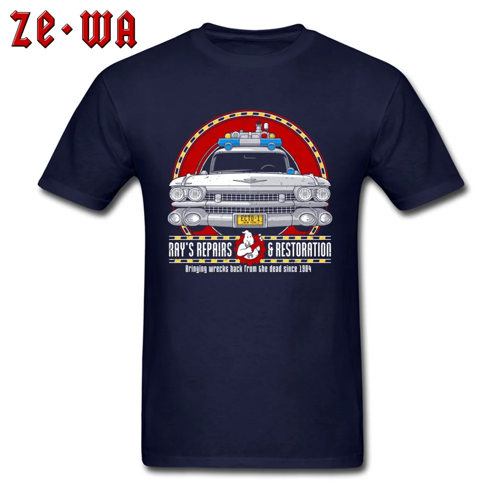 Slim Fit Men's Top T-shirts Round Neck Short Sleeve 100% Cotton Rays Repairs and Restoration Tops & Tees Design T-shirts Rays Repairs and Restoration navy