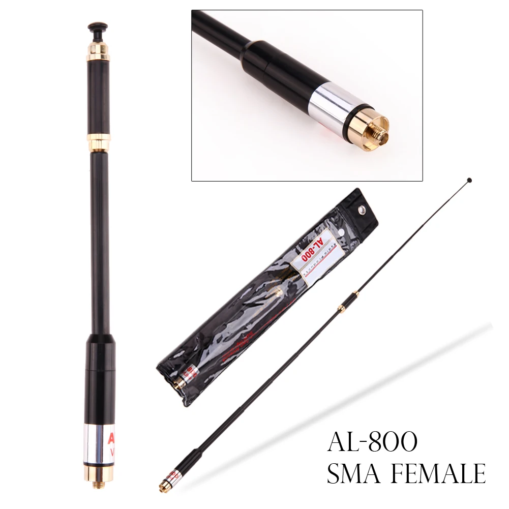 AL-800 SMA Female High Gain Dual Band Extendable Antenna For BAOFENG Kenwood Walkie Talkie Wholesale Telescopic Antenna
AL-800 SMA Female High Gain Dual Band Extendable Antenna For BAOFENG Kenwood Walkie Talkie Wholesale Telescopic Antenna