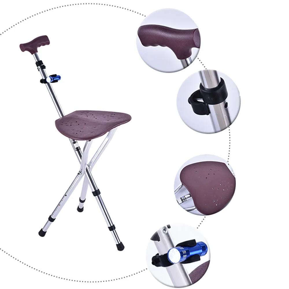 Elderly Folding Cane with a Seat Anti-skid Cane Stool Adjustable Walk Sticks Aluminium Alloy Crutch Chair Seat 3 Legs Cane Seats
Elderly Folding Cane with a Seat Anti-skid Cane Stool Adjustable Walk Sticks Aluminium Alloy Crutch Chair Seat 3 Legs Cane Seats