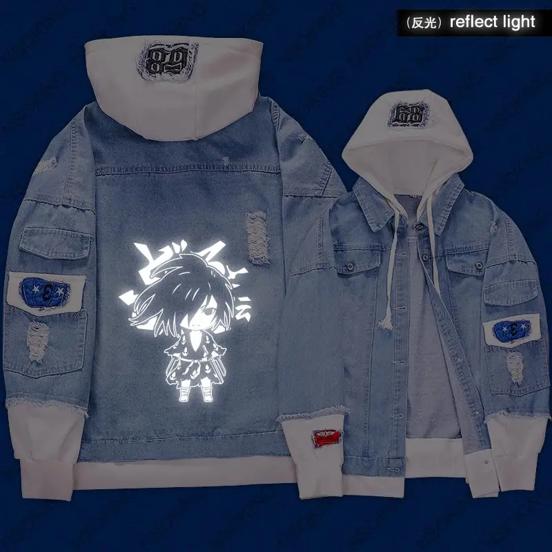 New Dororo Hyakkimaru hoodie Anime reflect light Jeans Coat Men Women Fashion Jacket
New Dororo Hyakkimaru hoodie Anime reflect light Jeans Coat Men Women Fashion Jacket