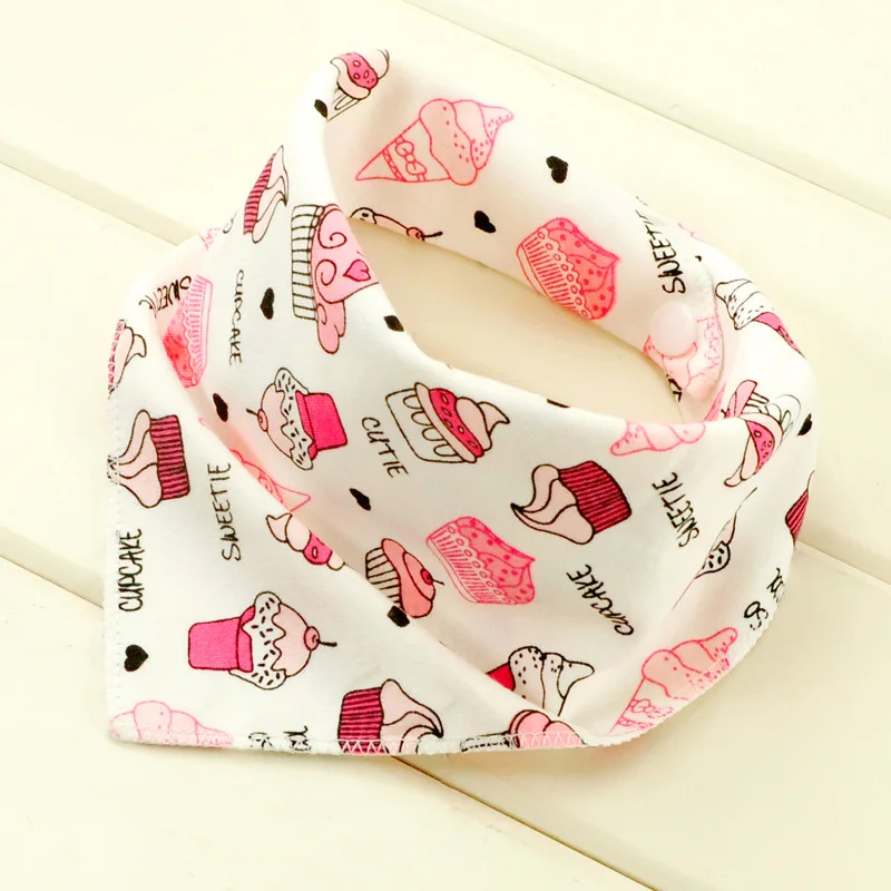 11Baby bibs High quality triangle double layers cotton baberos Cartoon Character Animal Print baby bandana dribble | Детская одежда и