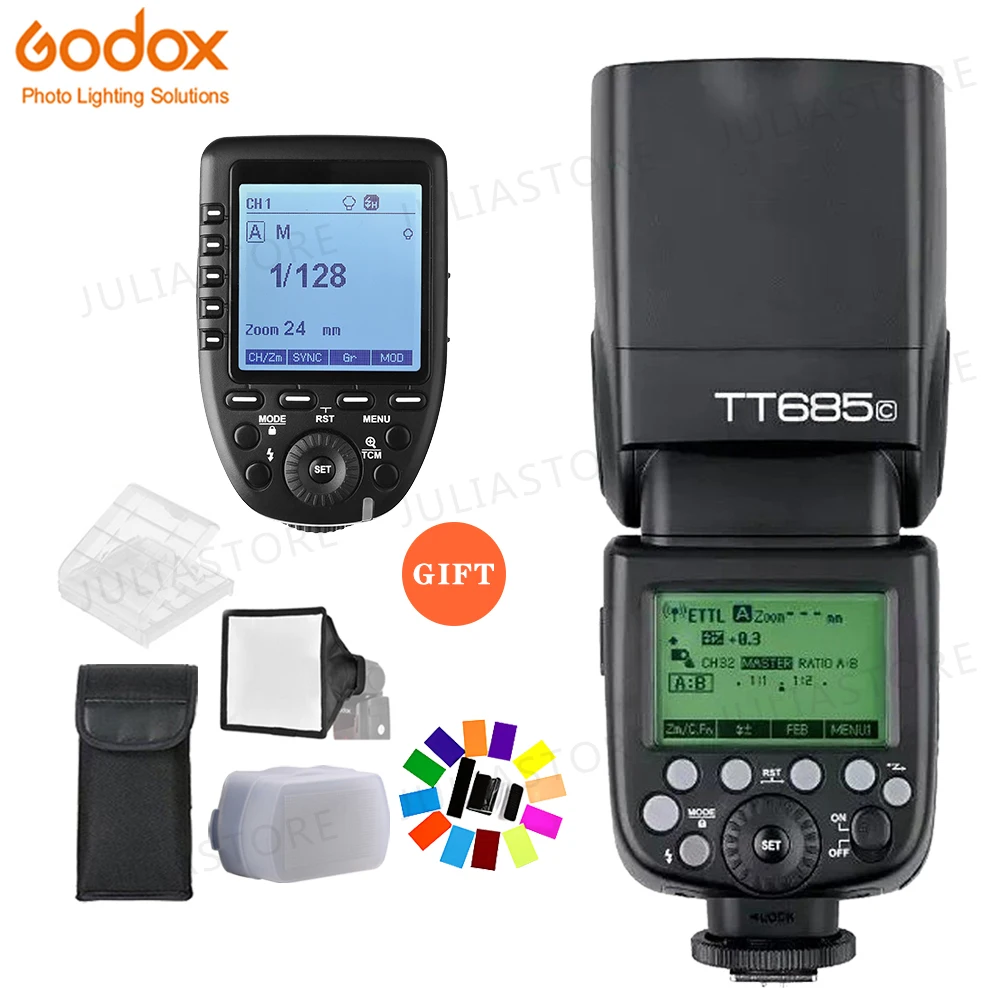 Godox TT685C TTL Camera Flash 2.4GHz High Speed 1/8000s GN60 + Xpro-C TTL Wireless Transmitter for Canon Eos Camera+Gift
Godox TT685C TTL Camera Flash 2.4GHz High Speed 1/8000s GN60 + Xpro-C TTL Wireless Transmitter for Canon Eos Camera+Gift
