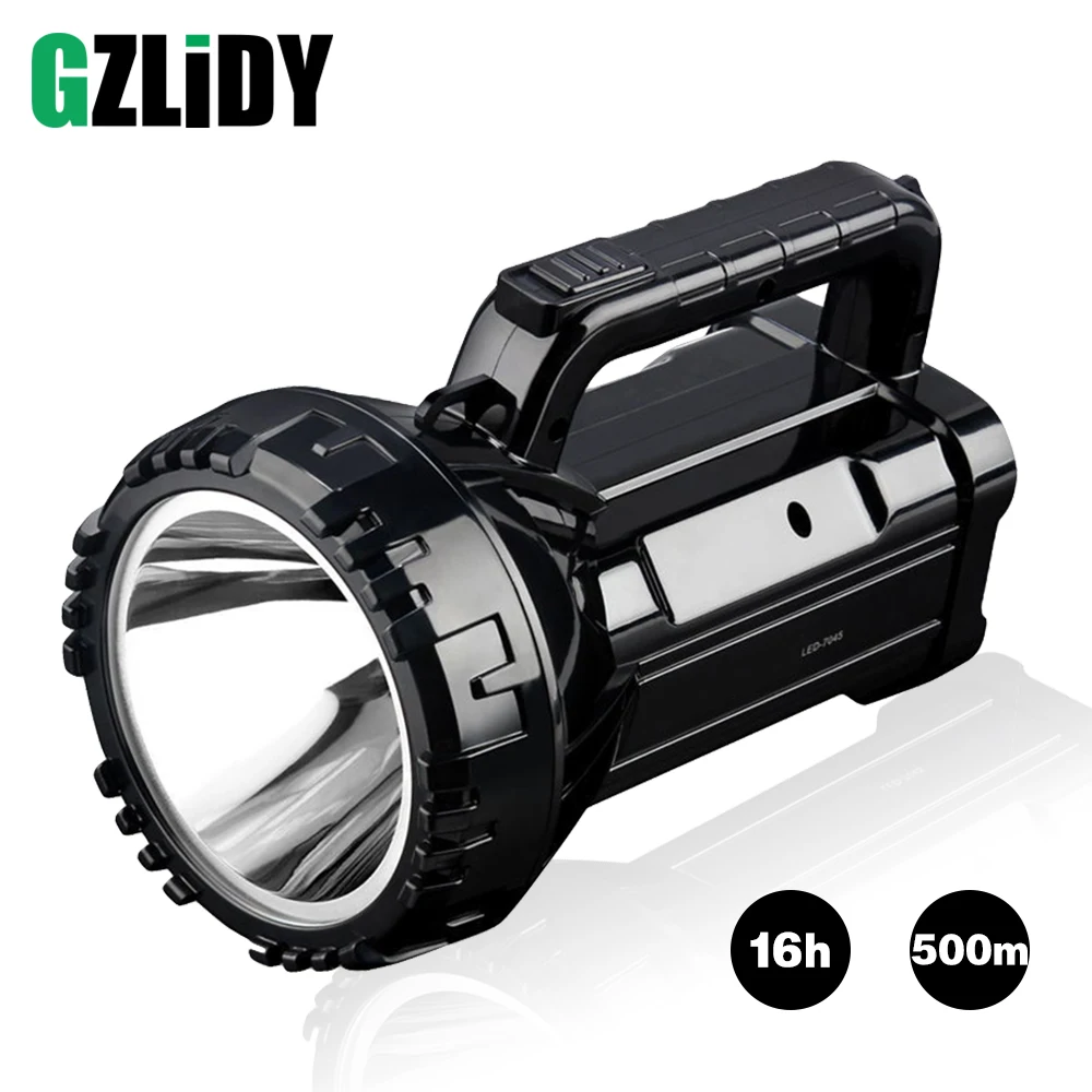 Rechargeable Bright LED Flashlight Torch 20W High powered 500m searchlights Built-in 2800mAh lithium battery Two working modes
Rechargeable Bright LED Flashlight Torch 20W High powered 500m searchlights Built-in 2800mAh lithium battery Two working modes