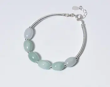 10MM*7.5MM 100% real. 925 Sterling silver Fine Jewelry Natural Oval emerald Jade Stone &round Beads bangle Bracelet RetroGTLS604
10MM*7.5MM 100% real. 925 Sterling silver Fine Jewelry Natural Oval emerald Jade Stone &round Beads bangle Bracelet RetroGTLS604