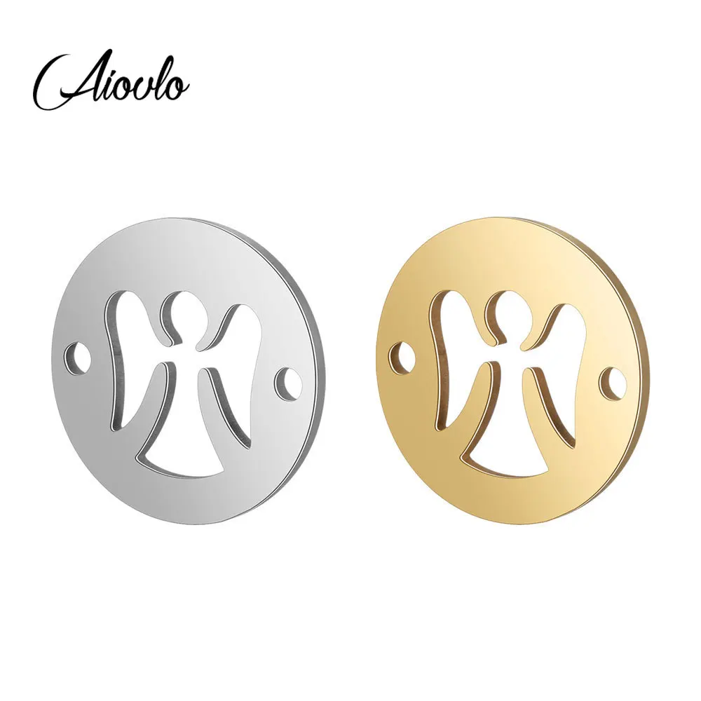Aiovlo 5pcs Stainless Steel Angel Connectors DIY Bracelet Bangle Charm Handicraft Accessories Jewelry Making Crafts Findings
Aiovlo 5pcs Stainless Steel Angel Connectors DIY Bracelet Bangle Charm Handicraft Accessories Jewelry Making Crafts Findings