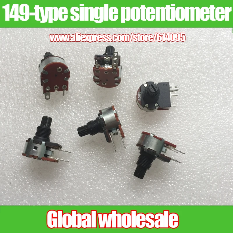 6pcs HT 149-type single potentiometer with switch B2M B1M B500K / black handle 15MM / flower axis
6pcs HT 149-type single potentiometer with switch B2M B1M B500K / black handle 15MM / flower axis