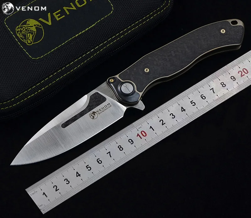 VENOM BONE DOCTOR M390 Titanium CF Flipper folding knife outdoor camping hunting survival pocket kitchen fruit knives EDC tools
VENOM BONE DOCTOR M390 Titanium CF Flipper folding knife outdoor camping hunting survival pocket kitchen fruit knives EDC tools