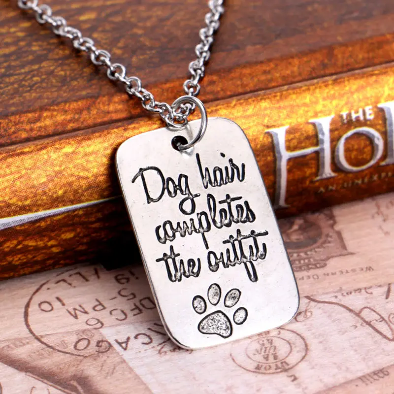 Bespmosp 24PCS/Lot Wholesale"Dog Hair Completes The Outfit"Dog Tag Print Pendant Necklace Pet Special Words Charm Gift For Women
Bespmosp 24PCS/Lot Wholesale"Dog Hair Completes The Outfit"Dog Tag Print Pendant Necklace Pet Special Words Charm Gift For Women