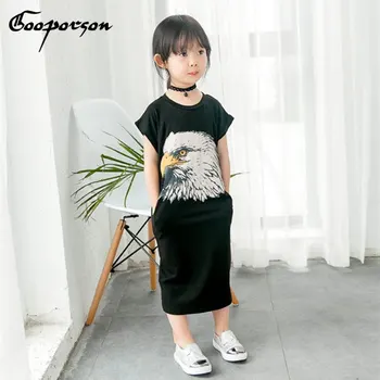 New Fashion Girls Black Dress For Children Summer Clothes Eagle Printed Casual Dress For 2-7 Years Old Kids Garment Drop Ship
New Fashion Girls Black Dress For Children Summer Clothes Eagle Printed Casual Dress For 2-7 Years Old Kids Garment Drop Ship