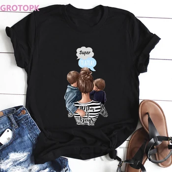 Super Mama T-shirts for Women Mother's Love Print Black T-shirt Summer Femme Polyester Vogue T Shirt Tops Streetwear Clothes
Super Mama T-shirts for Women Mother's Love Print Black T-shirt Summer Femme Polyester Vogue T Shirt Tops Streetwear Clothes