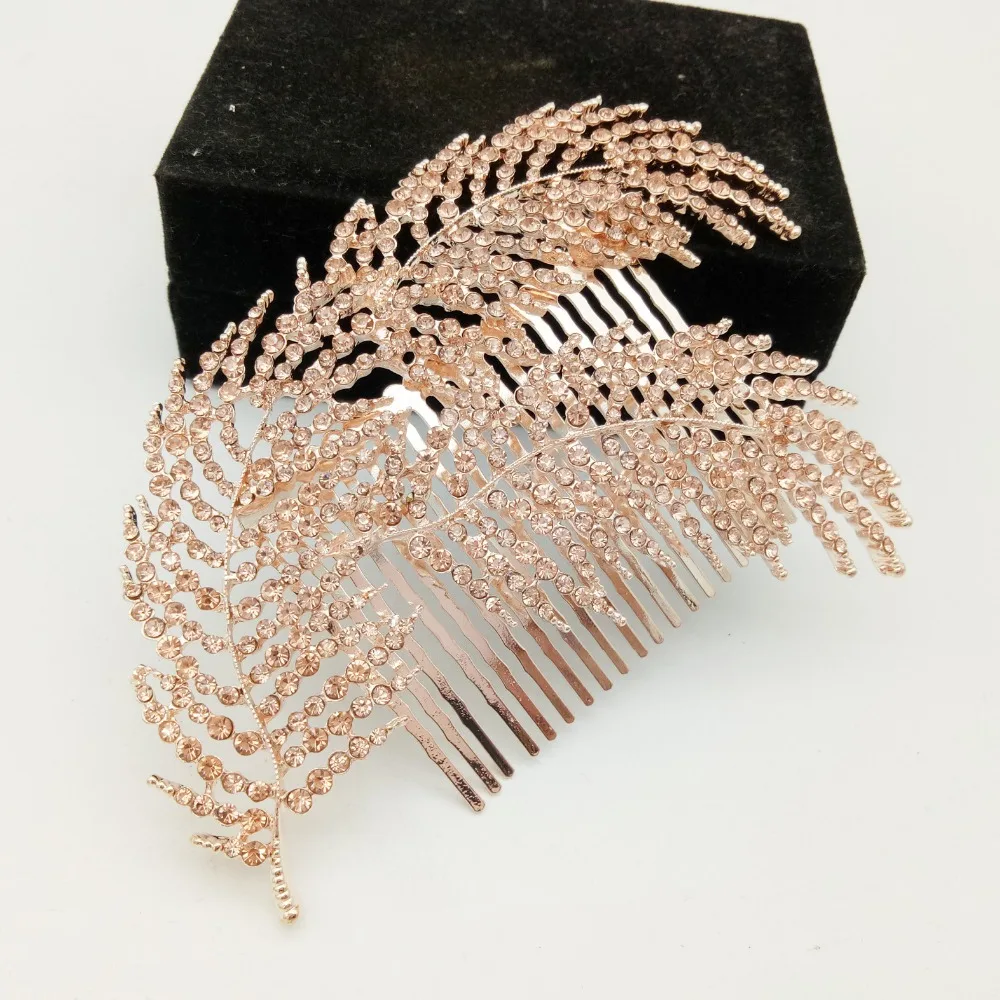 Feather Style Hair Combs Silver/Rose Gold Color Bridal Women Hair Jewelry Accessories Rhinestone Head Decoration Hair Ornament
Feather Style Hair Combs Silver/Rose Gold Color Bridal Women Hair Jewelry Accessories Rhinestone Head Decoration Hair Ornament