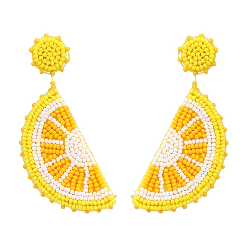 2019 New Arrival Summer Style Handmade Seed Beads Fruit Lemon Drop Earrings Personality Watermelon Earrings For Woman Party Gift
2019 New Arrival Summer Style Handmade Seed Beads Fruit Lemon Drop Earrings Personality Watermelon Earrings For Woman Party Gift