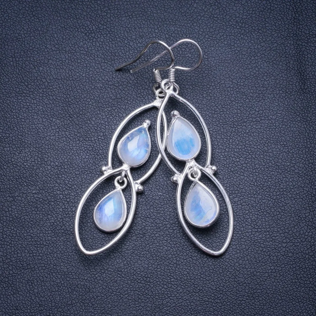 Natural Rainbow Moonstone Handmade Unique 925 Sterling Silver Earrings 2.25" X4758
Natural Rainbow Moonstone Handmade Unique 925 Sterling Silver Earrings 2.25" X4758