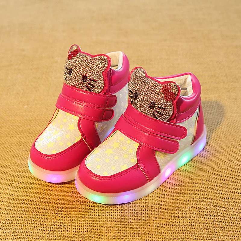2018 Cute cartoon colorful LED lighting cat children footwear classic Lovely baby kids sneakers glowing fashion girls shoes
2018 Cute cartoon colorful LED lighting cat children footwear classic Lovely baby kids sneakers glowing fashion girls shoes