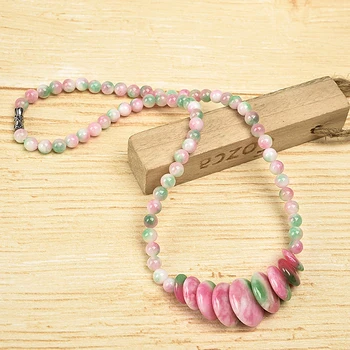 A sheer Seven Color Jasper jewel necklace with a floral ribbon and classy Brimming gift
A sheer Seven Color Jasper jewel necklace with a floral ribbon and classy Brimming gift