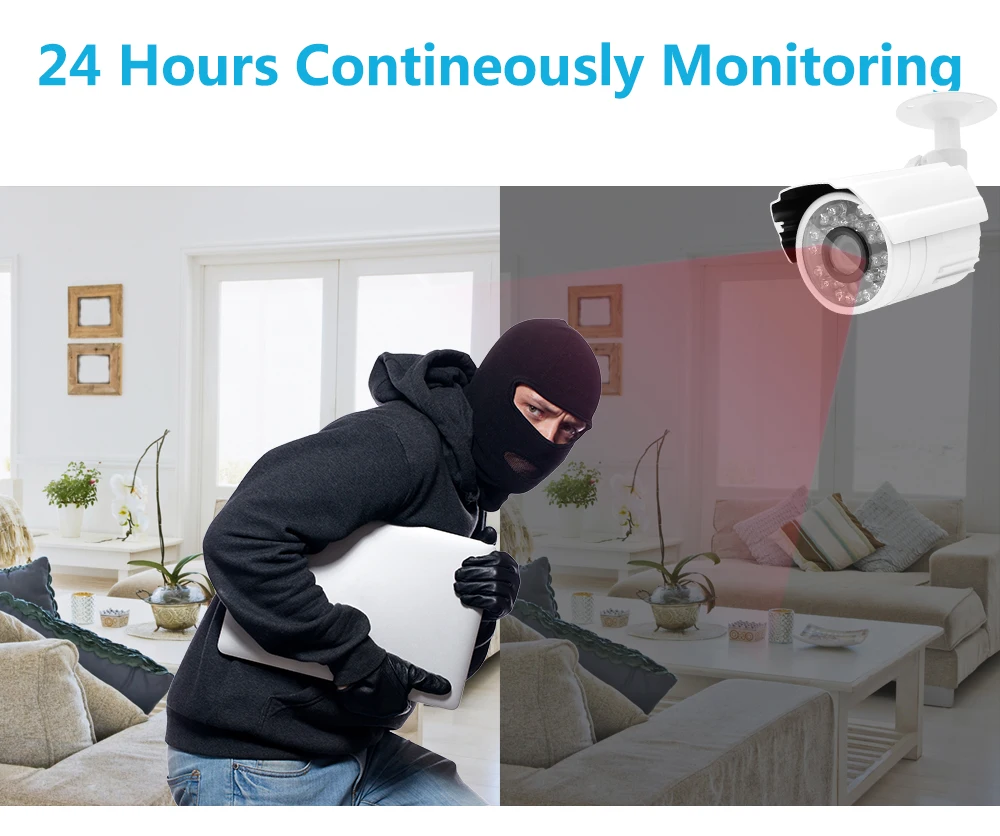 Wistino 1080P Mini AHD Camera Kits 4CH Digital Video Recorder DVR Kit CCTV Security Analog Camera Outdoor IR Video Surveillance (6)