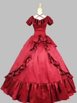 Customized 2016 Brand New Red/Black Short Sleeves Bow 18th Century Gothic Victorian Lolita Dress For Women
Customized 2016 Brand New Red/Black Short Sleeves Bow 18th Century Gothic Victorian Lolita Dress For Women
