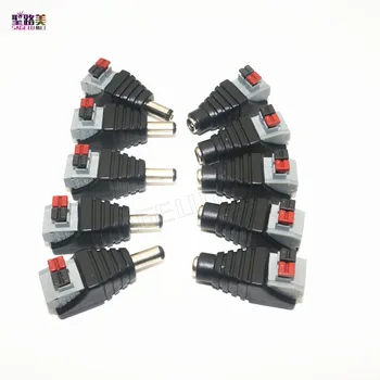 Female male DC Power Jack Connector No Screws Plug Adapter 5.5x2.1mm For 5050 3528 Single Color LED Strip Light for CCTV Camera
Female male DC Power Jack Connector No Screws Plug Adapter 5.5x2.1mm For 5050 3528 Single Color LED Strip Light for CCTV Camera