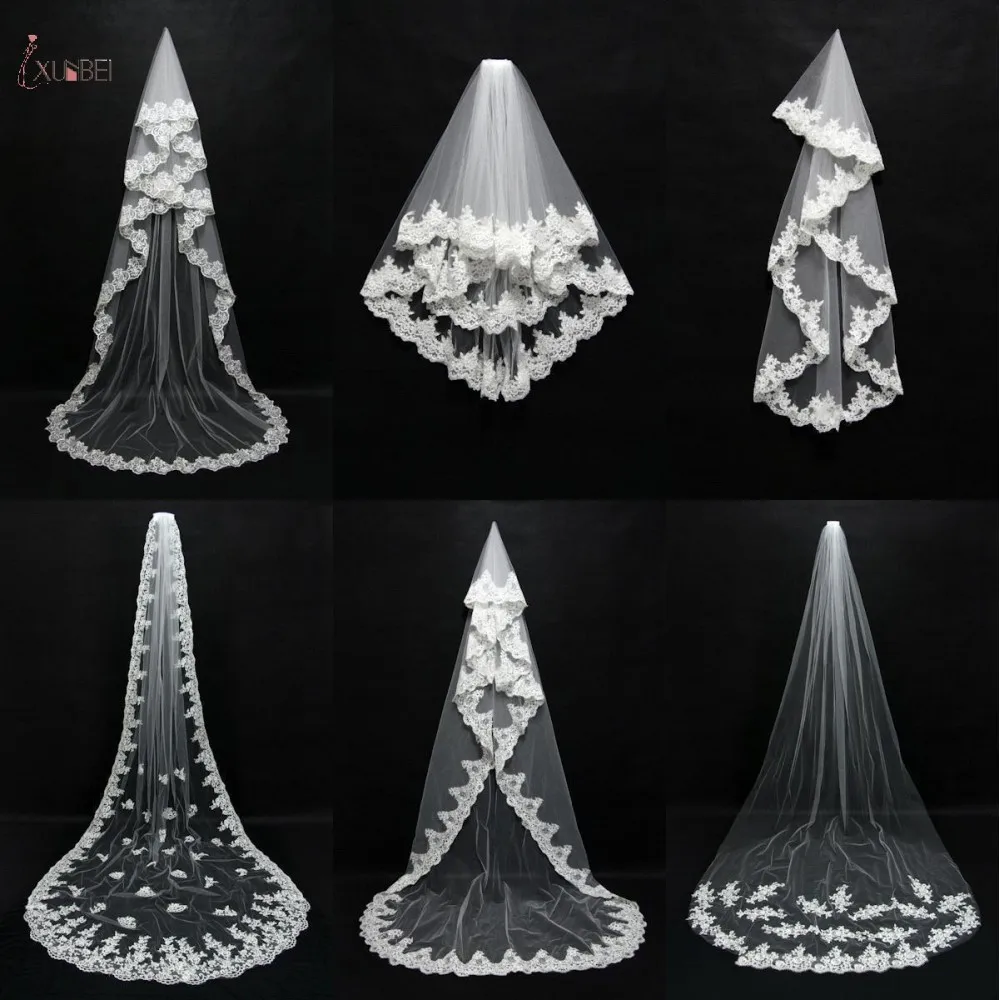 One Layer Lace Edge Cathedral Wedding Veil With Comb Long Bridal Veil White Ivory Wedding Accessories voile mariage
One Layer Lace Edge Cathedral Wedding Veil With Comb Long Bridal Veil White Ivory Wedding Accessories voile mariage