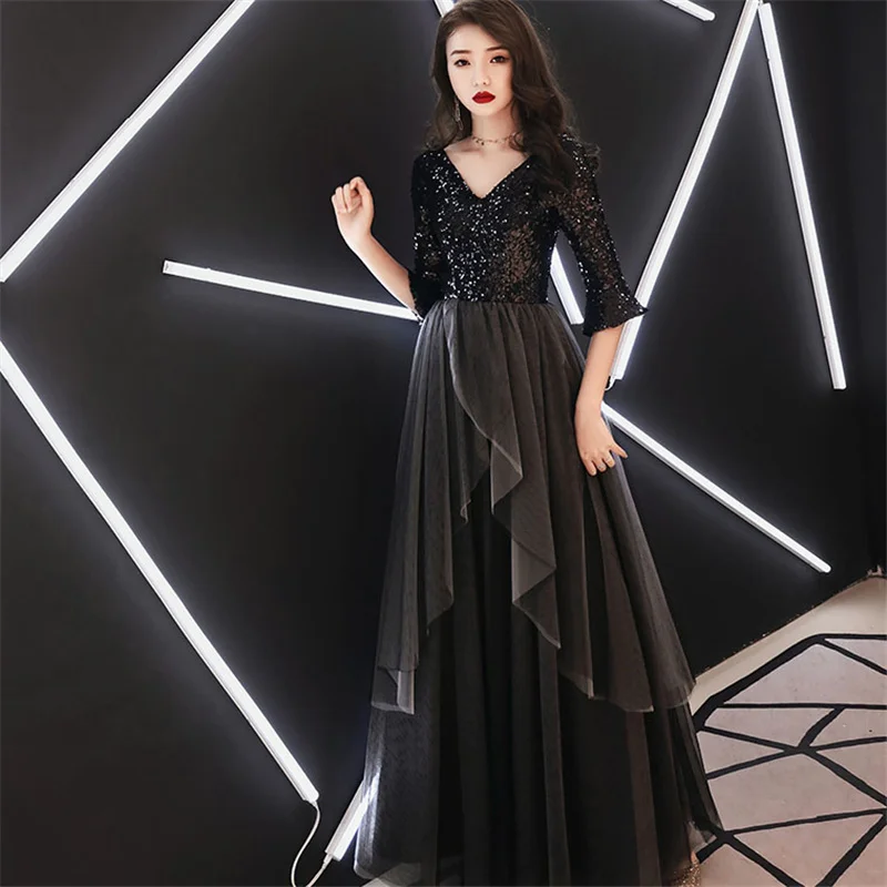 It's YiiYa Evening Dresses Sequine Splicing V-neck Tulle Long Women Party Dress Half Sleeve Robe de Soiree Plus Size 2019 E473
It's YiiYa Evening Dresses Sequine Splicing V-neck Tulle Long Women Party Dress Half Sleeve Robe de Soiree Plus Size 2019 E473