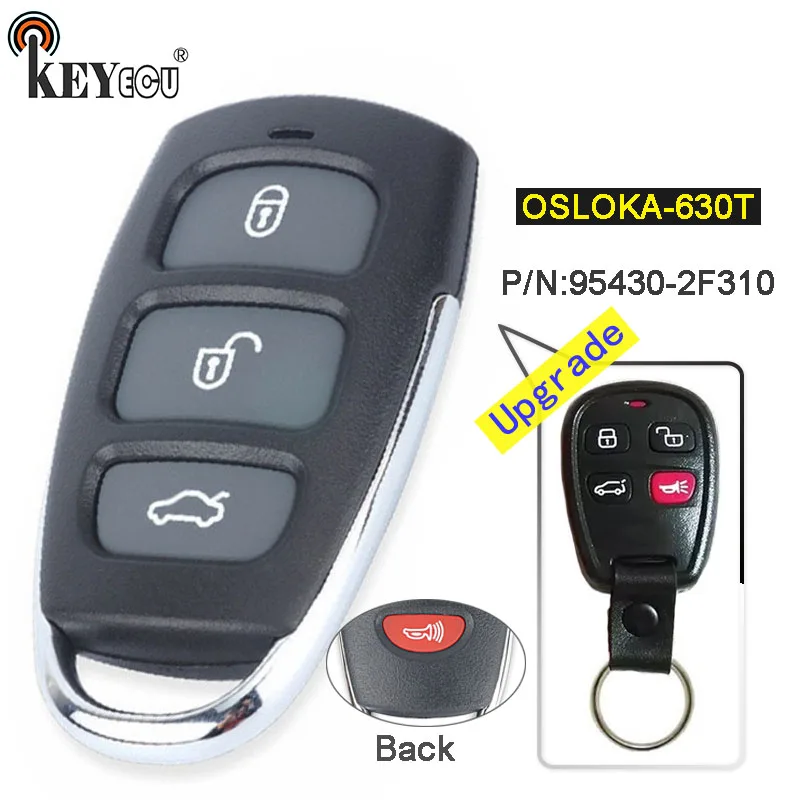 KEYECU P/N: 95430-2F310 FCC: OSLOKA-630T Upgraded Keyless Entry 3+1 4 Button Remote Key Fob for Kia Spectra 2003-2007
KEYECU P/N: 95430-2F310 FCC: OSLOKA-630T Upgraded Keyless Entry 3+1 4 Button Remote Key Fob for Kia Spectra 2003-2007