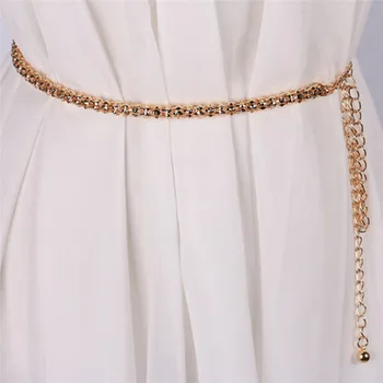 Women Sexy Chain Belt Gold Plated Thin Waistband Metallic Gold Belt Body Chain Accessories Women's Belt Wholesale
Women Sexy Chain Belt Gold Plated Thin Waistband Metallic Gold Belt Body Chain Accessories Women's Belt Wholesale