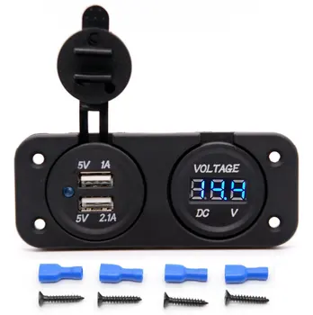Waterproof Dual USB Charger Adapter 2.1A/1.0A + 12V-24V LED Voltmeter Panel for Motorcycle Car Boat Marine Carvan (Blue LED)
Waterproof Dual USB Charger Adapter 2.1A/1.0A + 12V-24V LED Voltmeter Panel for Motorcycle Car Boat Marine Carvan (Blue LED)