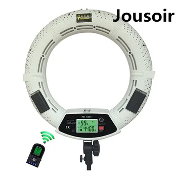 White FE-480II Photo Studio Macro Ring Light RC LED Video Light Lamp LCD Screen Display Photographic Lighting 96W 5 CD50
White FE-480II Photo Studio Macro Ring Light RC LED Video Light Lamp LCD Screen Display Photographic Lighting 96W 5 CD50