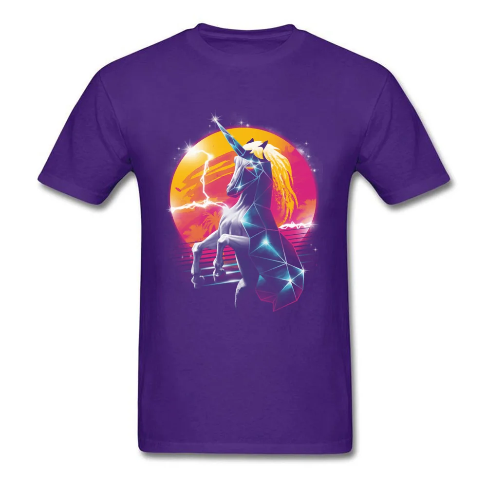 New Arrival Men's Tops & Tees Rad Unicorn Normal Tshirts 100% Cotton Fabric Short Sleeve Fitness Tight T-shirts Crewneck Rad Unicorn purple