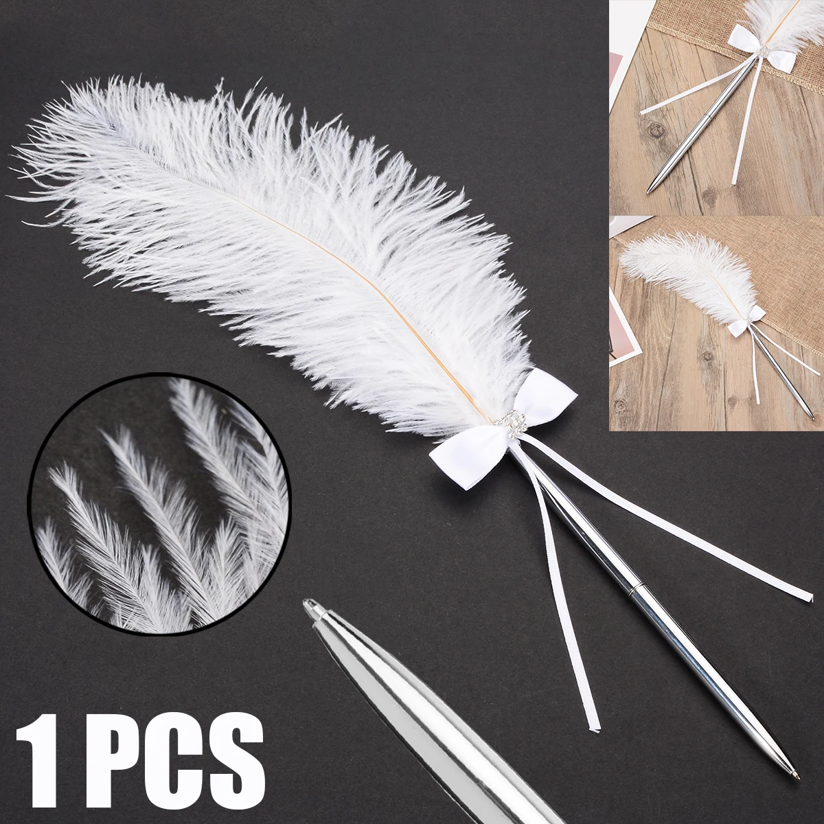 Mayitr 1pc Fashion Feather Bowknot Wedding Signing Pen Guest Book Sign White Vintage Quill Pens for Party Wedding Supplies
Mayitr 1pc Fashion Feather Bowknot Wedding Signing Pen Guest Book Sign White Vintage Quill Pens for Party Wedding Supplies