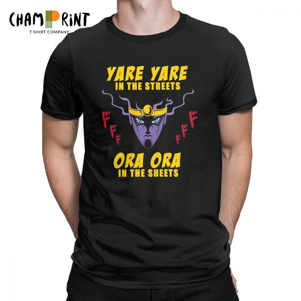 JoJos Bizarre Adventure Cool T Shirt for Men Yare Yare in the streets Short Sleeve Clothes Summer Tees Cotton Crew Neck T-Shirt
JoJos Bizarre Adventure Cool T Shirt for Men Yare Yare in the streets Short Sleeve Clothes Summer Tees Cotton Crew Neck T-Shirt