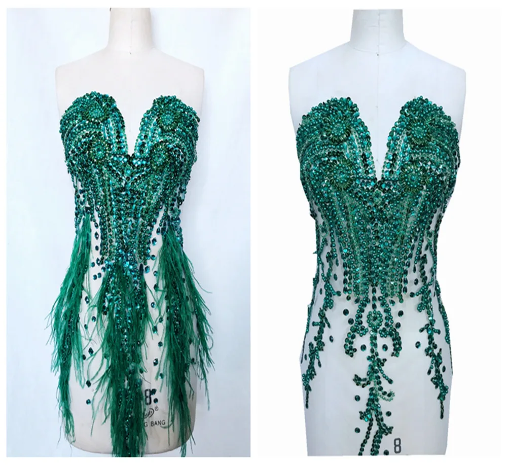 hand made sew on Rhinestones applique on mesh deep green trim patches 66*34cm for wedding dress accessory 7 colour
hand made sew on Rhinestones applique on mesh deep green trim patches 66*34cm for wedding dress accessory 7 colour