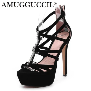 Plus Big Size 33-43 Black Zip Crystal Fashion Sexy High Heels Platform Females Ladies Shoes Summer Women Sandals L951
Plus Big Size 33-43 Black Zip Crystal Fashion Sexy High Heels Platform Females Ladies Shoes Summer Women Sandals L951