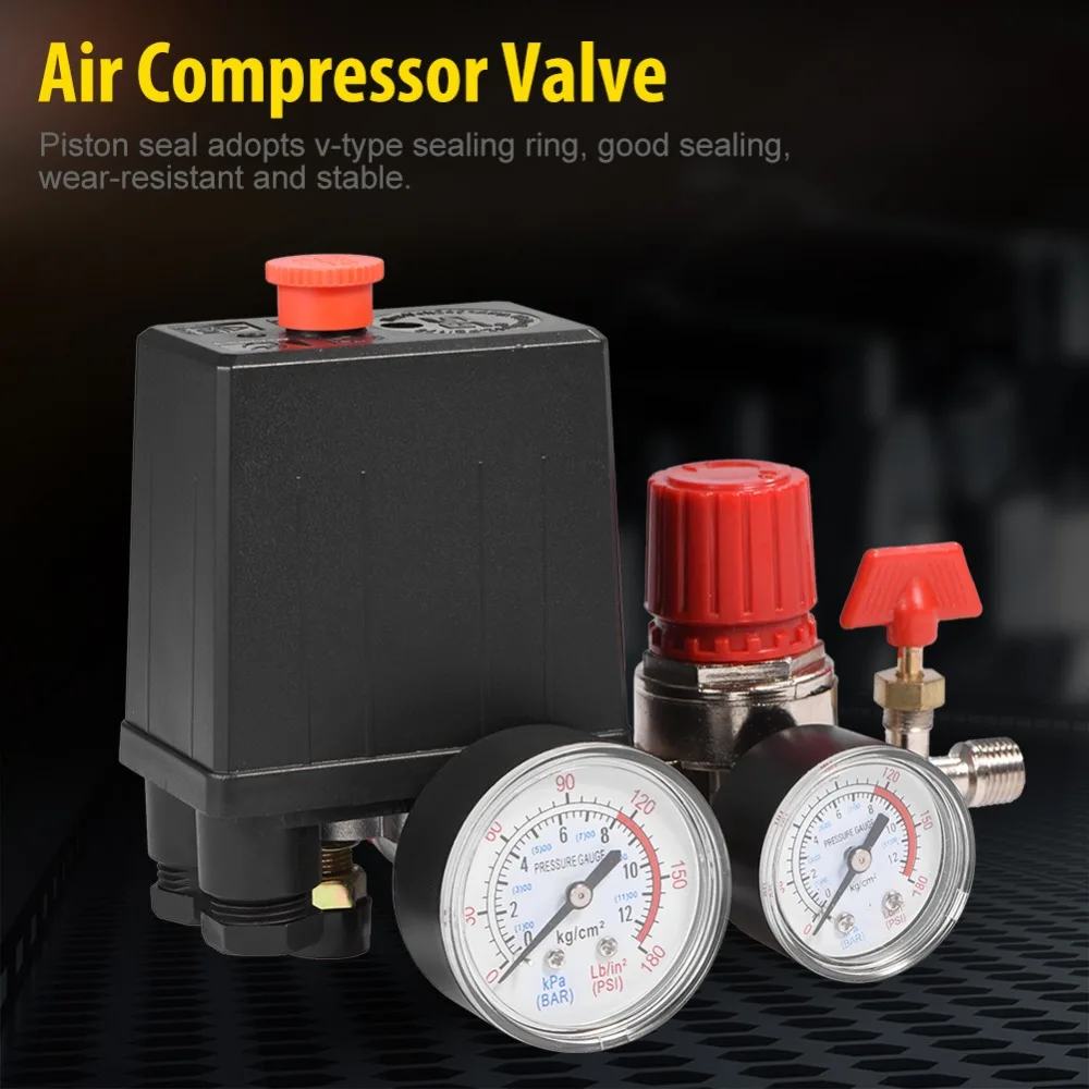 Air Compressor Valve Small Air Compressor Pressure Switch Control Valve Regulator with Gauge Air Regulator Valve tapones valvula
Air Compressor Valve Small Air Compressor Pressure Switch Control Valve Regulator with Gauge Air Regulator Valve tapones valvula