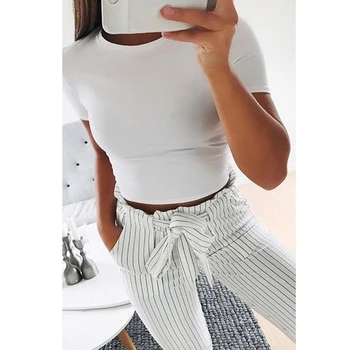 Camiseta Mujer t-shirt Simple Solid Short-sleeved Tight-Fitting Shirt O-neck T-shirt Casual Crop Tops Girl Women Clothing
Camiseta Mujer t-shirt Simple Solid Short-sleeved Tight-Fitting Shirt O-neck T-shirt Casual Crop Tops Girl Women Clothing