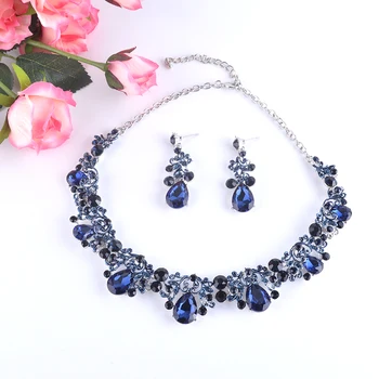 High quality fashion simple style montana color bridal Jewelry sets women party necklace earrings rhinestone dress jewelry
High quality fashion simple style montana color bridal Jewelry sets women party necklace earrings rhinestone dress jewelry